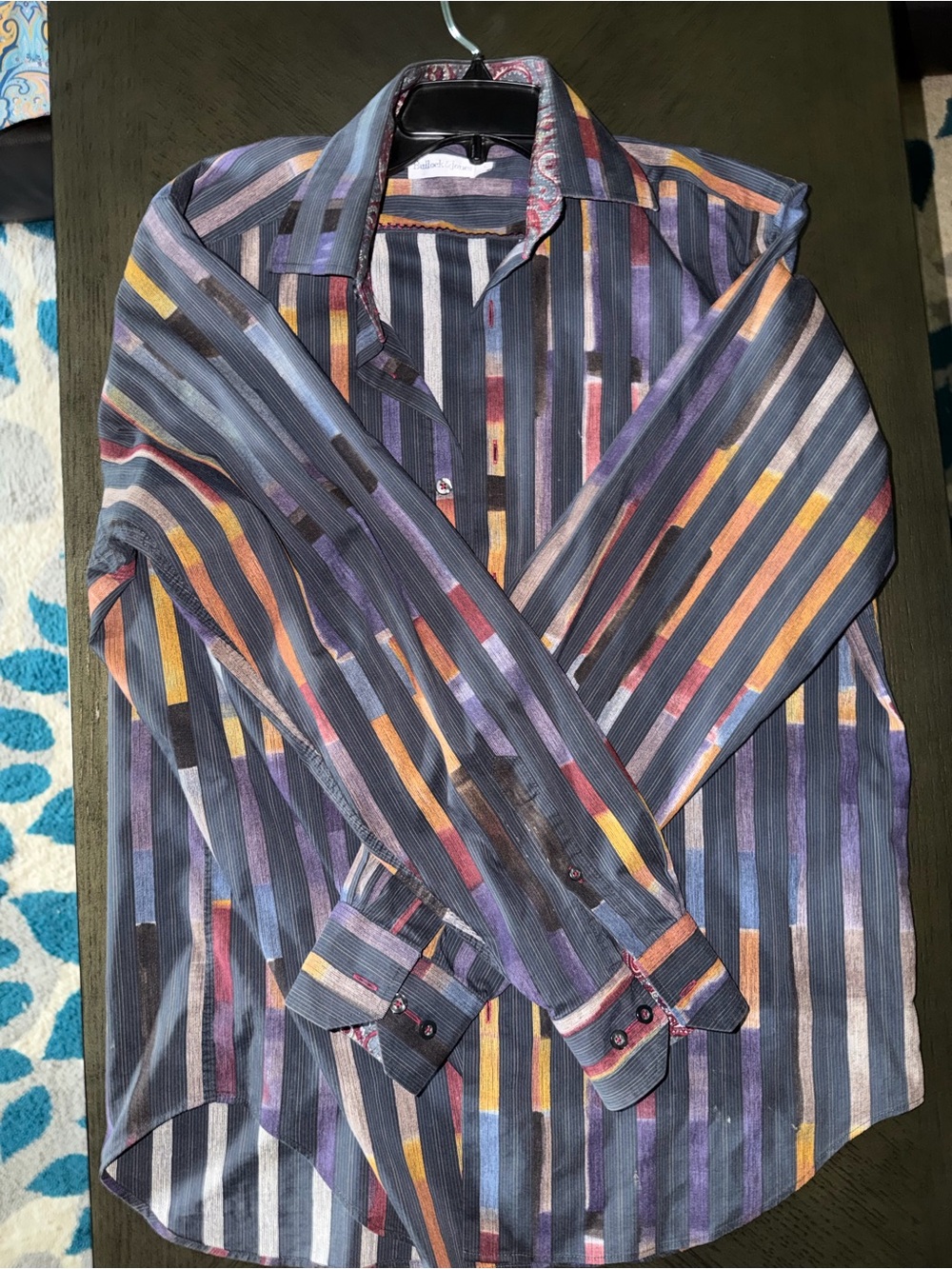 Men's Multicolor Vertical-Stripe Dress Shirt - Modern Slim Fit